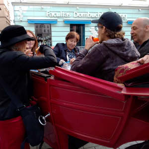 Eva Billisich und die Kulturkutsche im August 2020 Eva Billisich und die Kulturkutsche