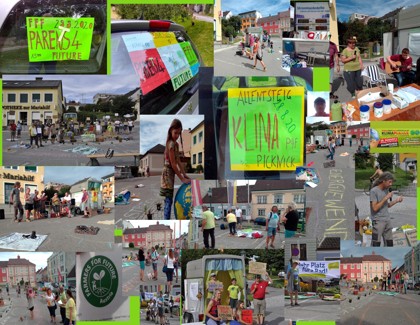 Parents for Future bei einer Aktion in Allentsteig FFF im Waldviertel